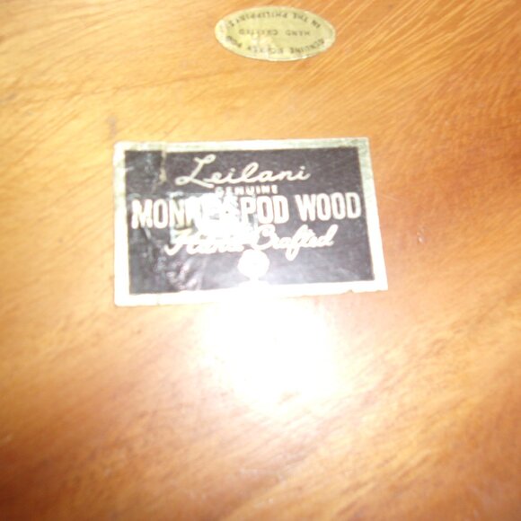 COPY - H-330 VINTAGE MONKEYPOD WOOD CARVED NUT SERVING BOWL - Picture 8 of 8